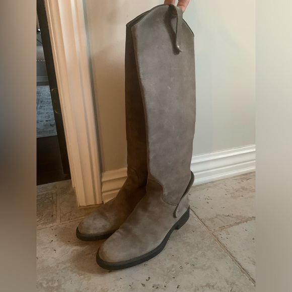 Knee High Boots Genuine Italian Leather Size 38.5 LIKE NEW - Picture 1 of 3